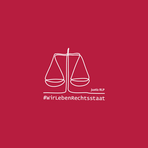 Logo Woche der Justiz 23. - 27. Juni 2025 Verlinkung über dieses Logo auf die Infoseite "Justizwoche vom 23. - 27. Juni 2025 in Rheinland-Pfalz"